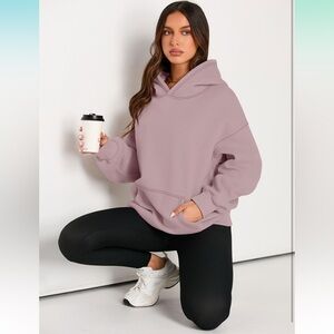 EFAN Oversized Pullover Dark Pink Hoodie